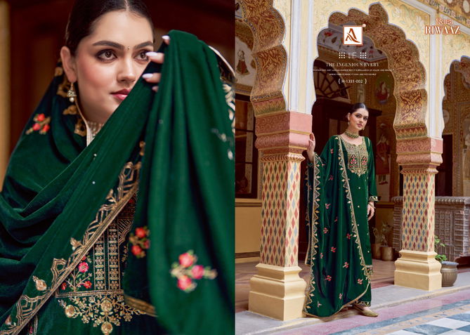 Riwaaz By Alok Heavy Velvet Wedding Salwar Suits Catalog
